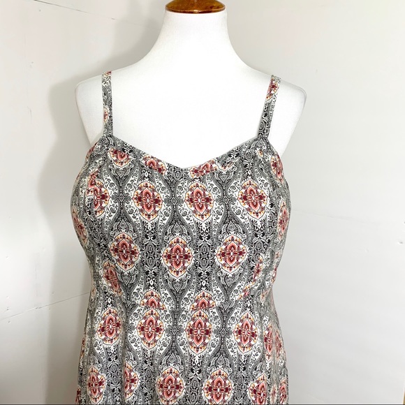 SOLD-Torrid Abstract Print Empire Waist Sun Dress - Picture 2 of 8